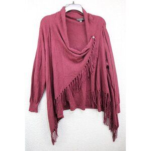 Love Tree Soft Fringed Open Front Sweater- Size Medium